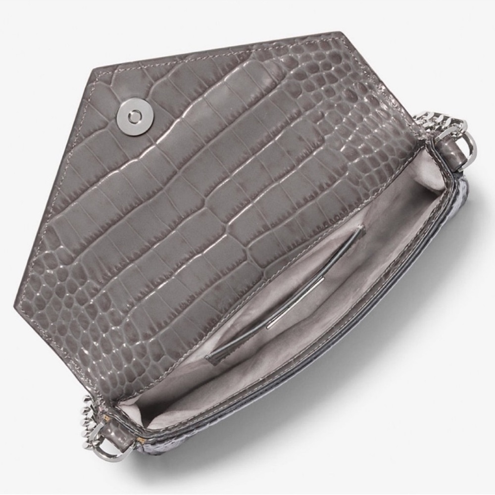 Michael Kors Collection Manhatta Medium Crocodile Embossed Patent Leather Bag - Picture 9 of 12